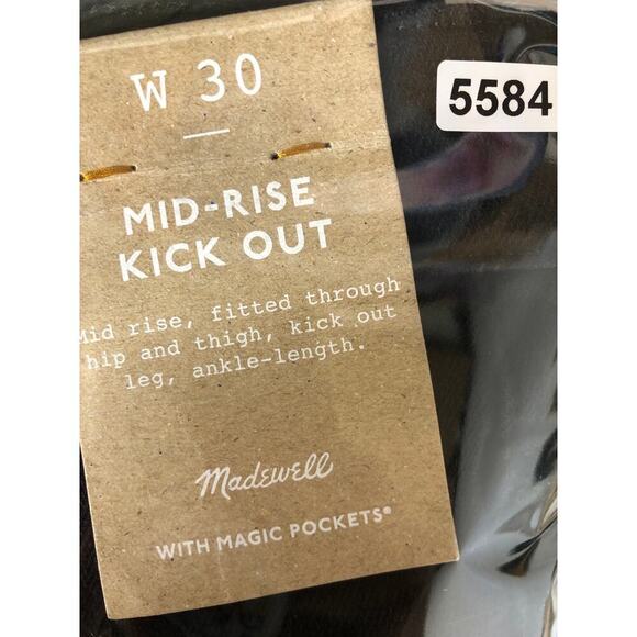 Madewell Kick Out Jeans Mid Rise Flare Leg Ankle Length Black  NWT 30 - Picture 10 of 11